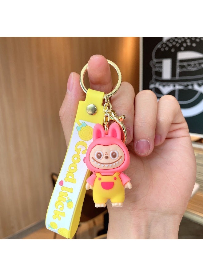Creative And Cute Labubu Little Sheep Soft Rubber Plush Toy Cartoon Labubu Keychain Couple Bag Pendant